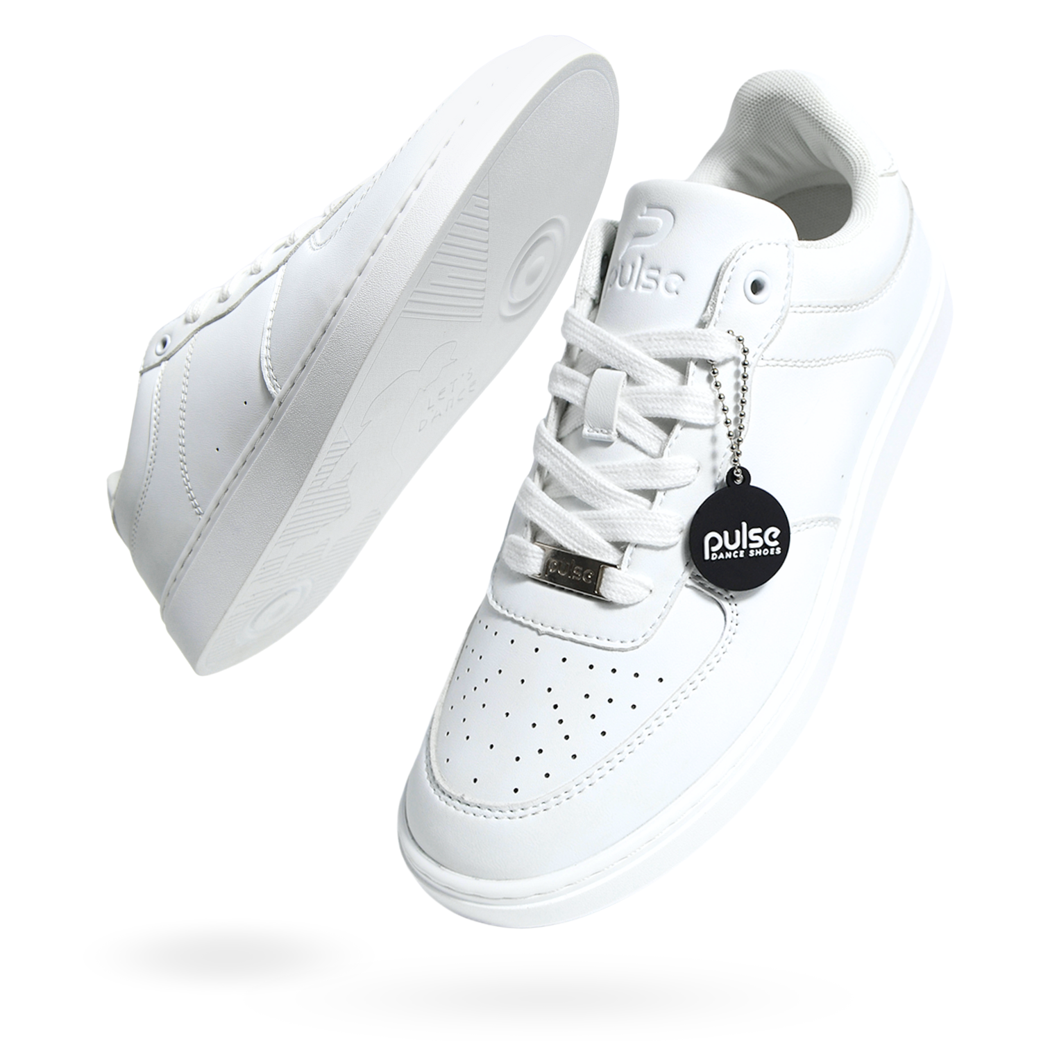 [FLOW WHITE] Unisex Low-Top White Dance Sneakers